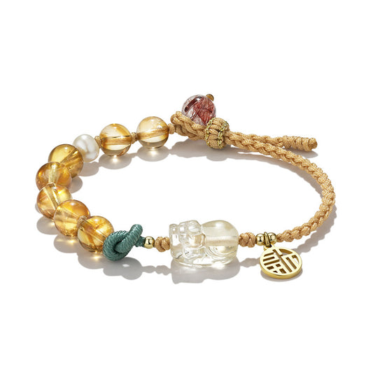 Citrine Lucky Bracelet  Hand Strap Bracelet Jewelry-  Energy- Fortune