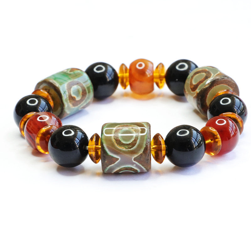 Tibetan Devil's Eye Red Agate Chalcedony Bracelet - Boosts Inner Peace and Serenity