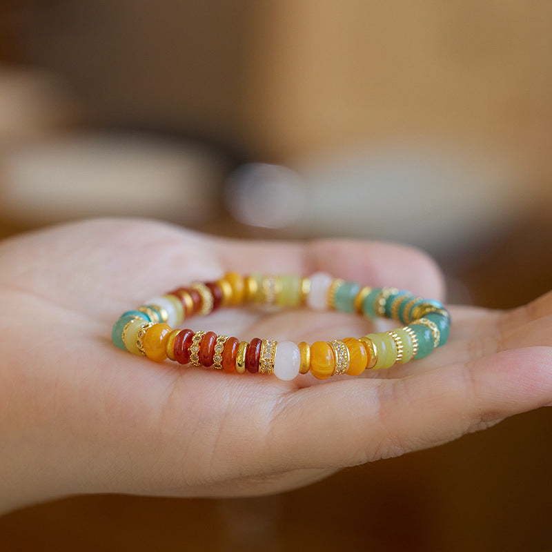 Dopamine Natural Rainbow Stone Bracelet