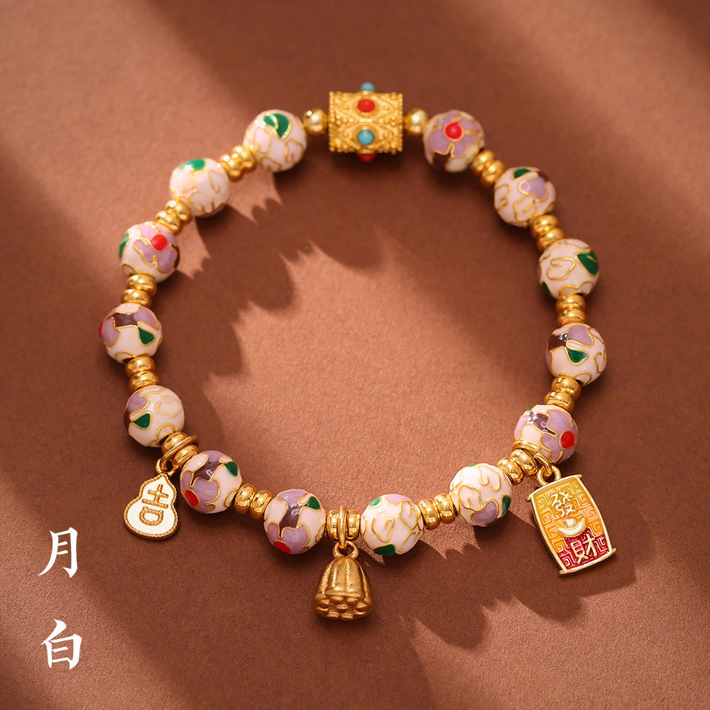 Fragrant Flower Ancient Chinese Traditional Ceramic  Bracelet - Promotes Serenity and Cultural Appreciation