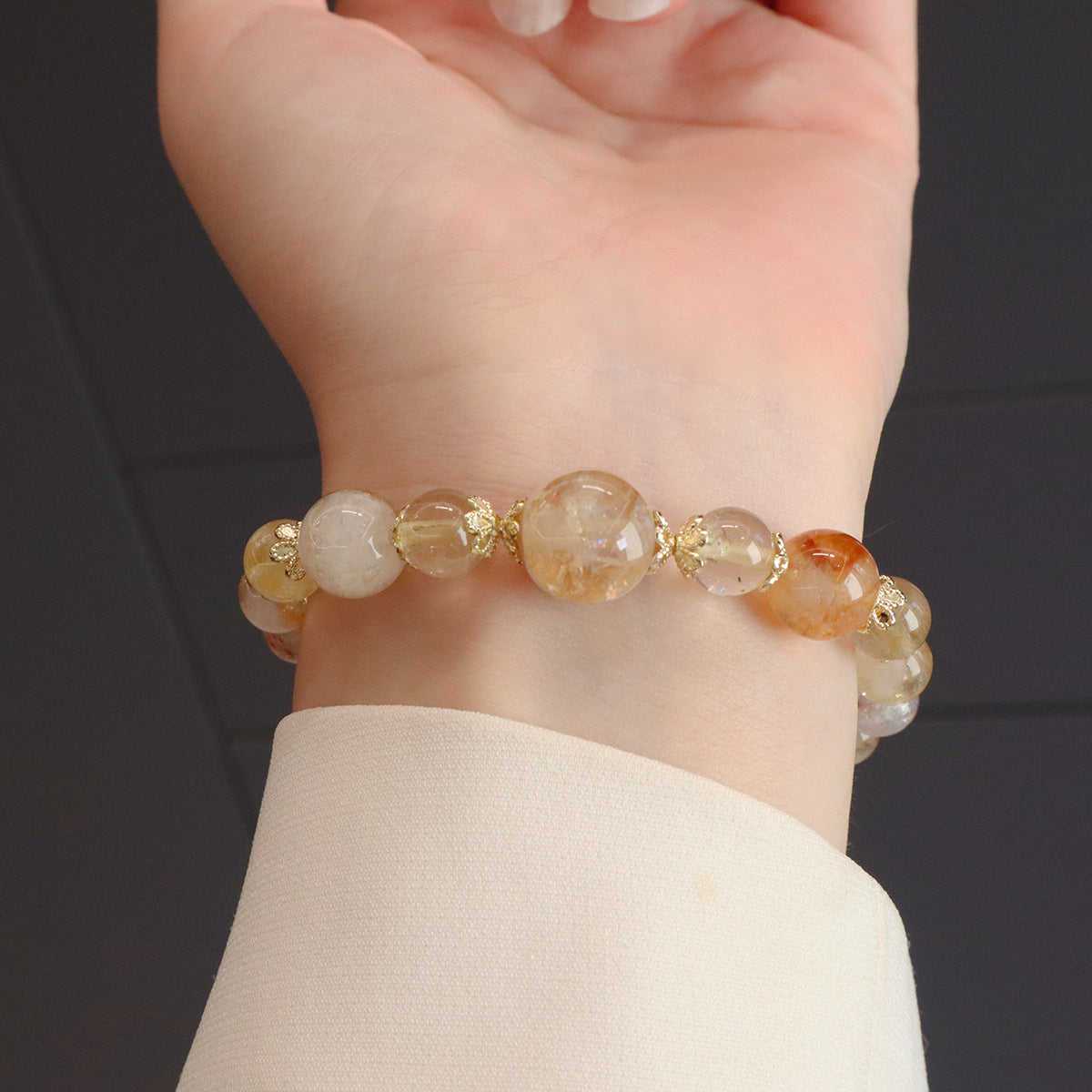 Natural crystal bracelet 8mm - Luck & Strength &Protection