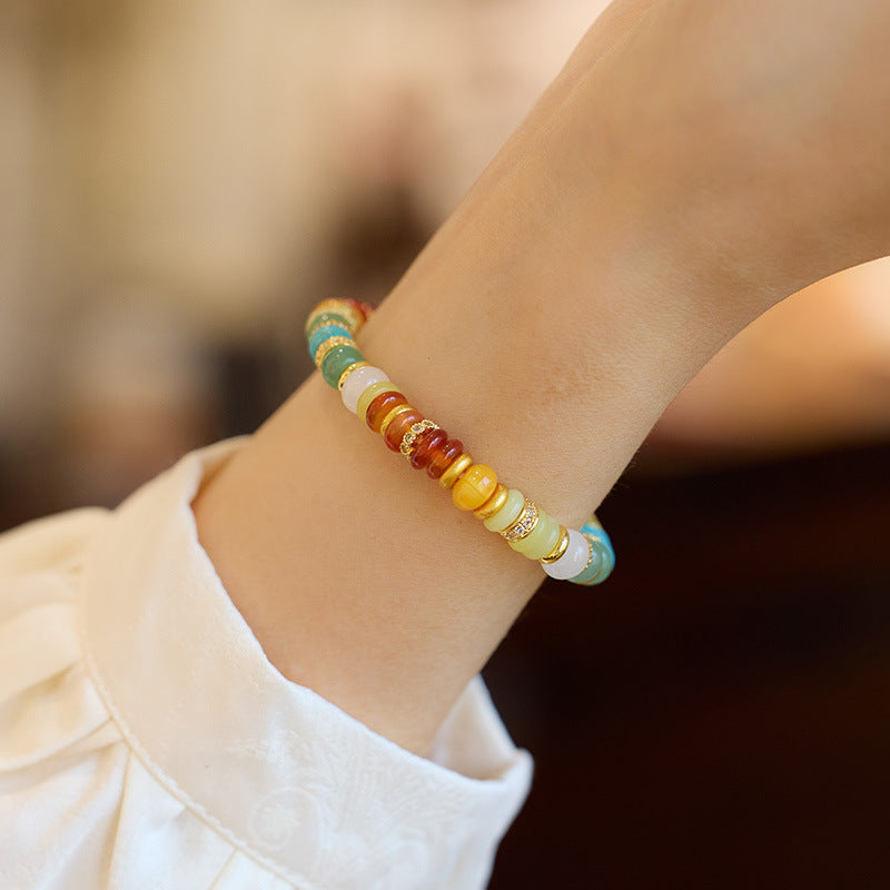 Dopamine Natural Rainbow Stone Bracelet