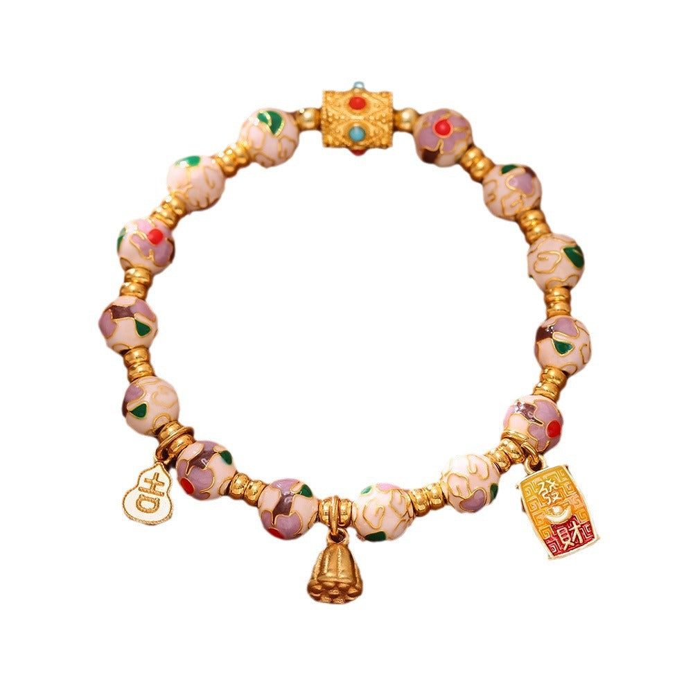 Fragrant Flower Ancient Chinese Traditional Ceramic  Bracelet - Promotes Serenity and Cultural Appreciation