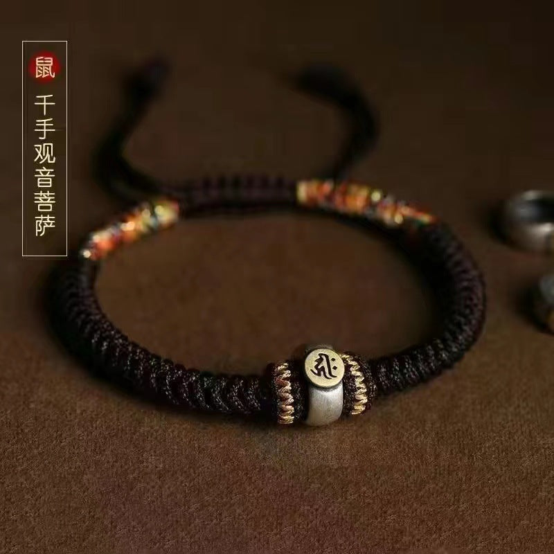 Tibetan Red Rope Amitabha Buddha Bracelet - Spiritual Life Companion