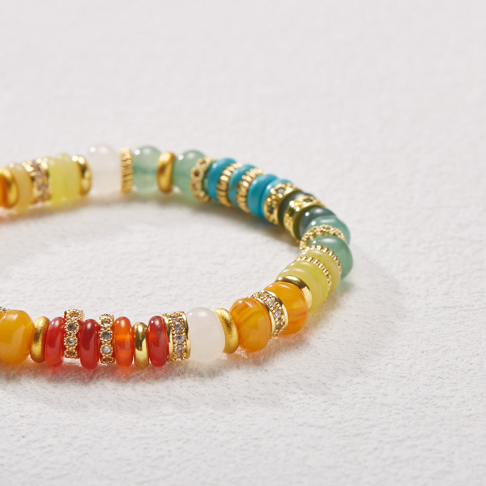 Dopamine Natural Rainbow Stone Bracelet