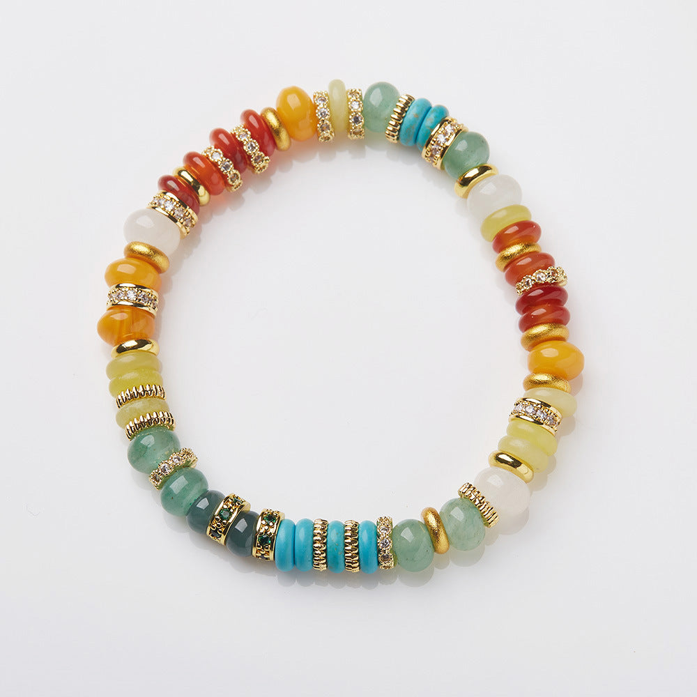 Dopamine Natural Rainbow Stone Bracelet