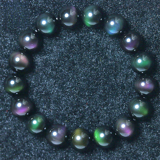 Natural Rainbow Tiger Eye Obsidian Bracelet Protection & Luck