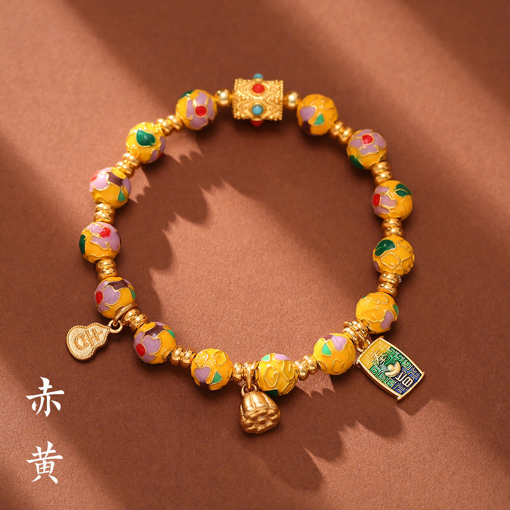 Fragrant Flower Ancient Chinese Traditional Ceramic  Bracelet - Promotes Serenity and Cultural Appreciation