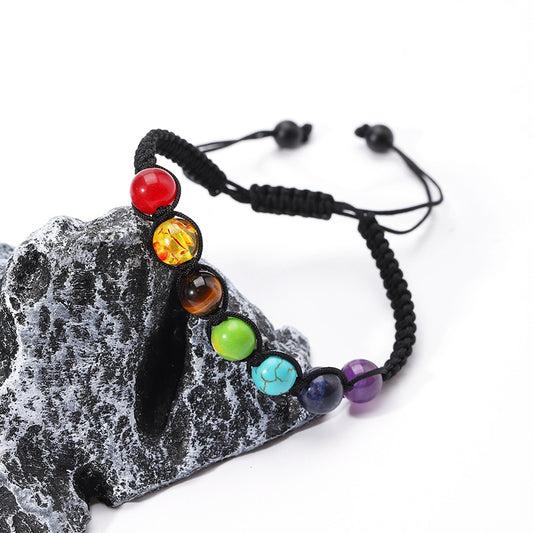 Colorful Tigereye Black Agate Natural Stone Bracelet