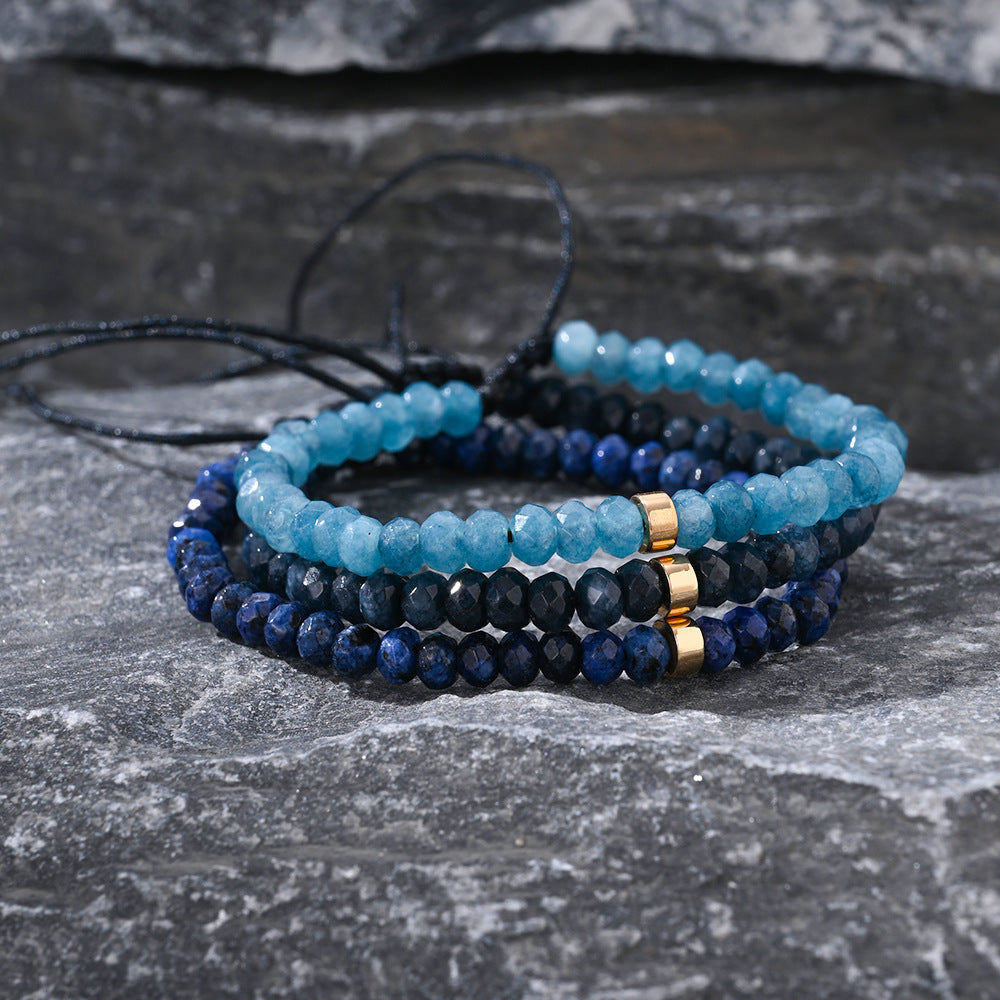 Light Luxury High-Grade Colorful Natural Stone Beaded Men's Bracelet