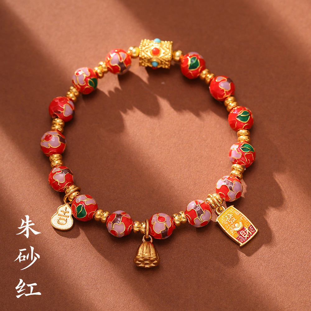 Fragrant Flower Ancient Chinese Traditional Ceramic  Bracelet - Promotes Serenity and Cultural Appreciation