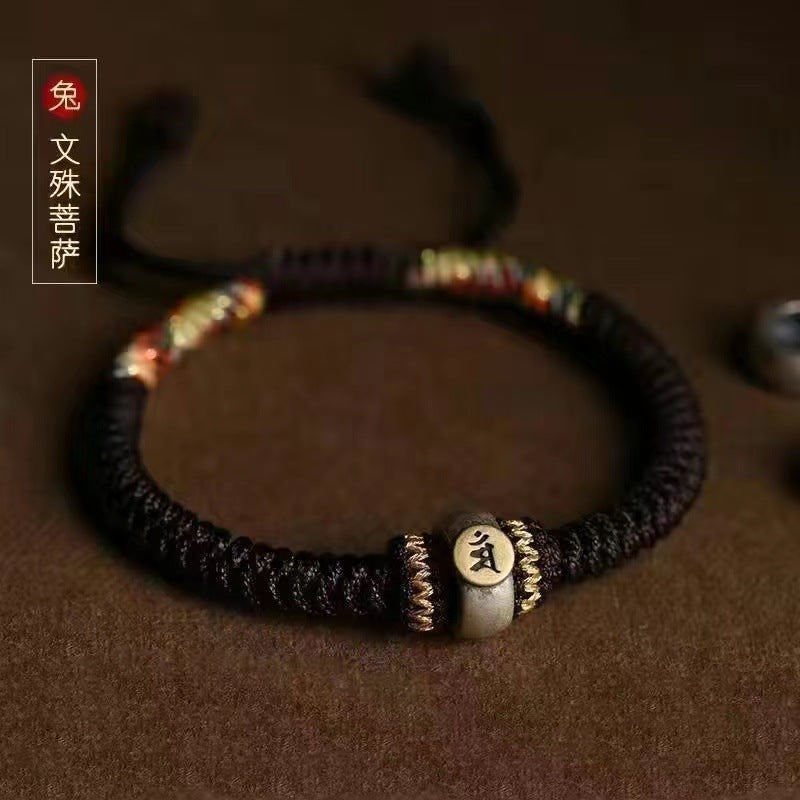 Tibetan Red Rope Amitabha Buddha Bracelet - Spiritual Life Companion