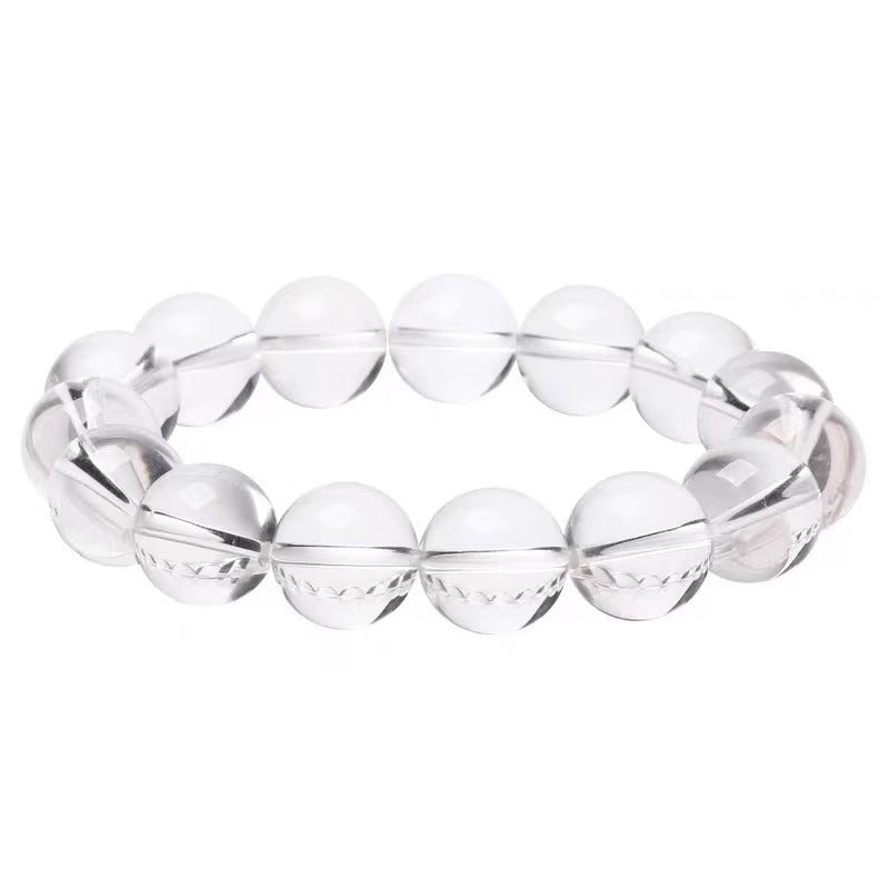 Natural white crystal single-strand bracelet