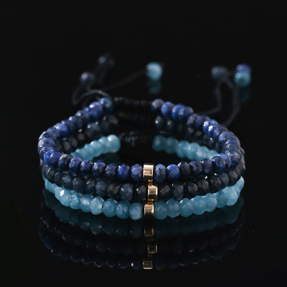 Light Luxury High-Grade Colorful Natural Stone Beaded Men's Bracelet