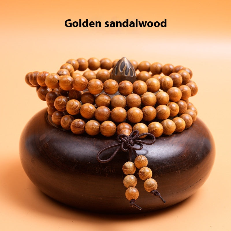 108 Wooden Sandalwood Buddha Beads Bracelet - Meditation and Mindfulness