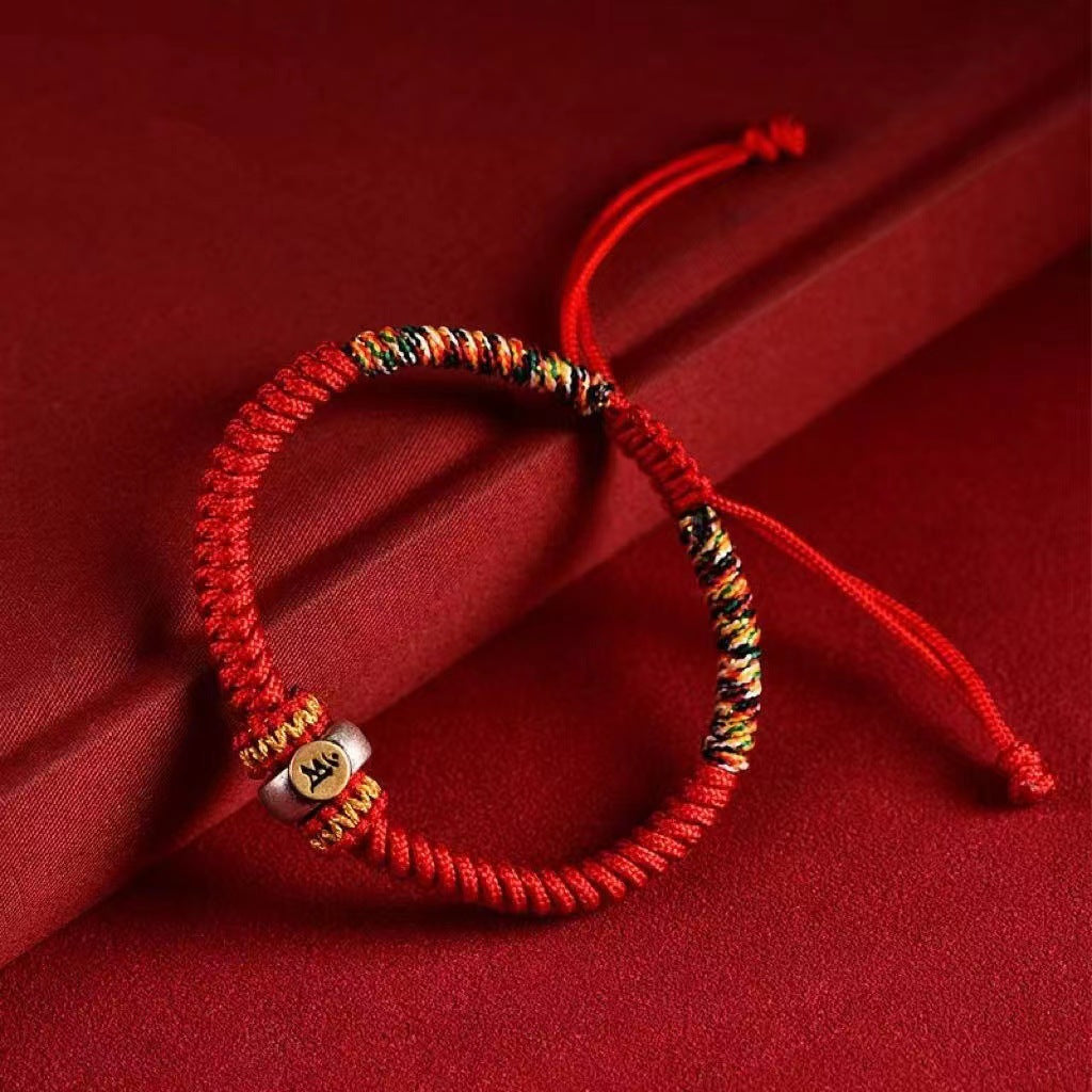 Tibetan Red Rope Amitabha Buddha Bracelet - Spiritual Life Companion