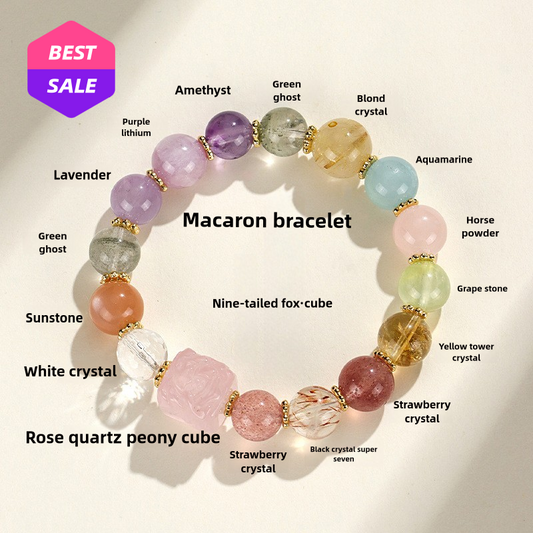 Macaron Rich Multi-Color Crystal Bracelet High Sense