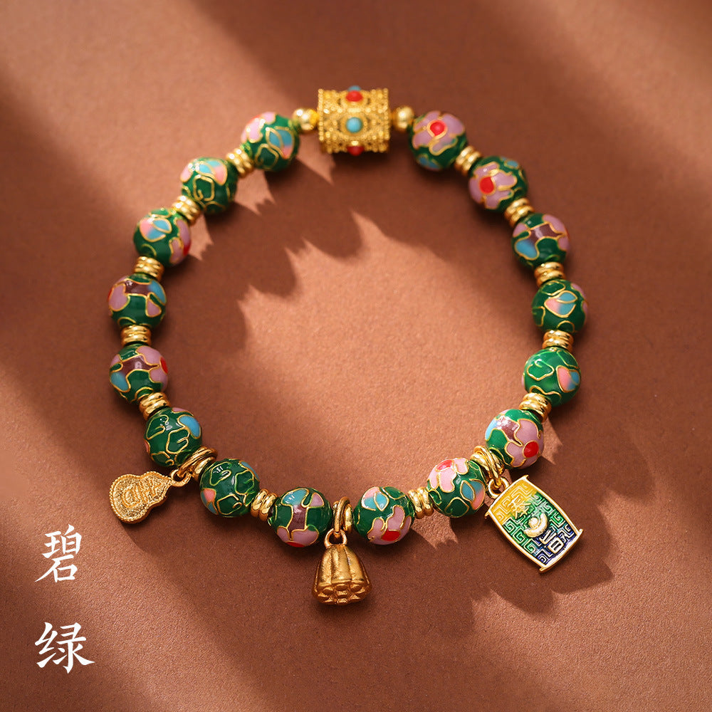 Fragrant Flower Ancient Chinese Traditional Ceramic  Bracelet - Promotes Serenity and Cultural Appreciation