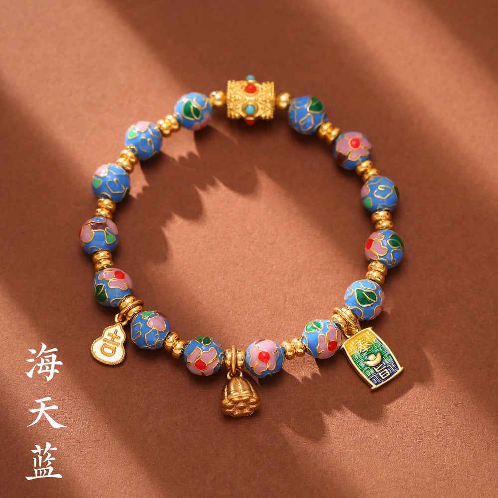 Fragrant Flower Ancient Chinese Traditional Ceramic  Bracelet - Promotes Serenity and Cultural Appreciation