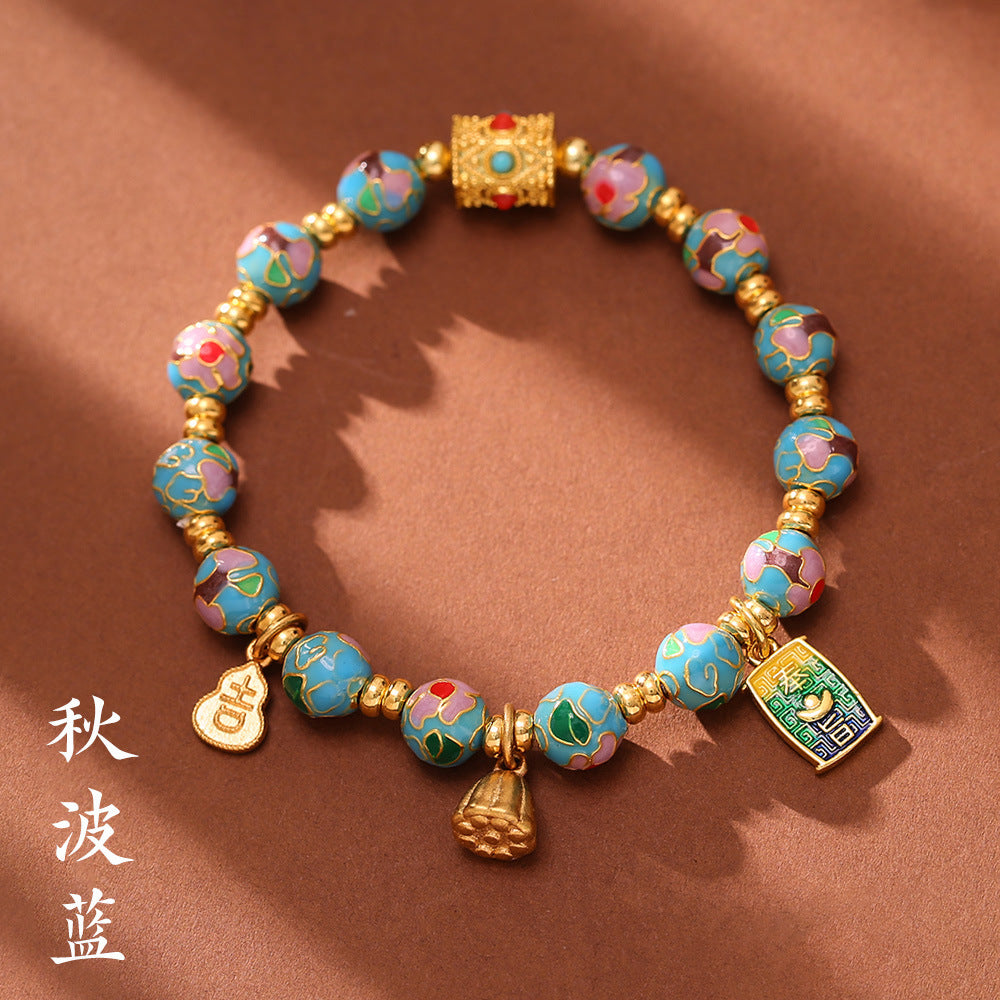 Fragrant Flower Ancient Chinese Traditional Ceramic  Bracelet - Promotes Serenity and Cultural Appreciation