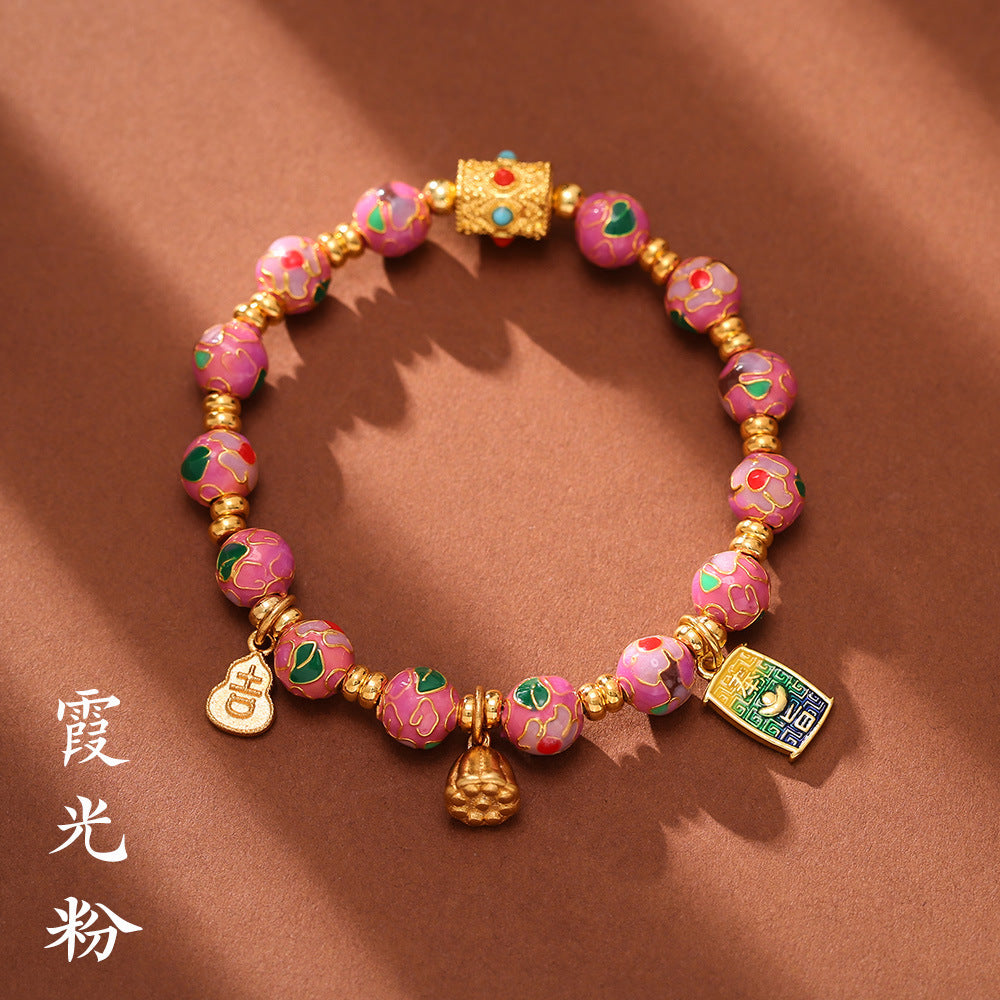 Fragrant Flower Ancient Chinese Traditional Ceramic  Bracelet - Promotes Serenity and Cultural Appreciation